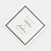 Zwart-witte grens klassieke traditionele bruiloft servet (Hoek)