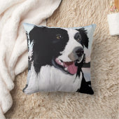 Zwart-witte-grenscollie op zonsopgang door water kussen (Deken)