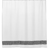 Zwart-witte Griekse sleutel Douchegordijn (Voorkant)