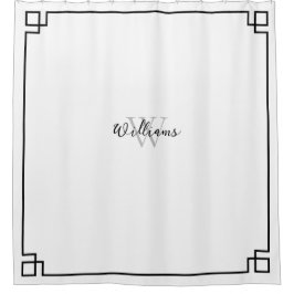 Zwart-witte Griekse sleutel Douchegordijn