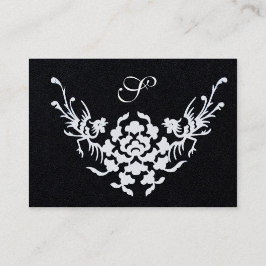 Zwart WITTE GRIFFINS-MONOGRAM-MONOGRAM Visitekaartje (Achterkant)