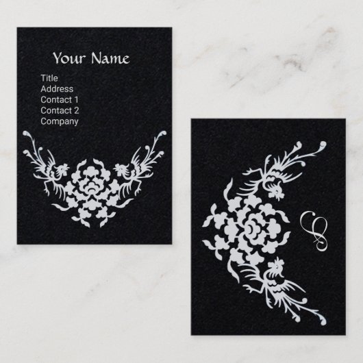 Zwart WITTE GRIFFINS-MONOGRAM-MONOGRAM Visitekaartje (Voorkant / Achterkant)
