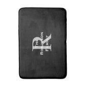 Zwart Witte Grijze Familienaam Klassiek Monogram Badmat (Voorkant Verticaal)