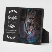 Zwart Witte Groene Foto Huisdier Slang Gedenkteken Fotoplaat (Zijkant)