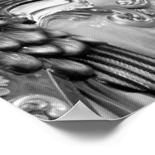 Zwart-witte grof-Ronde paarden Poster (Hoek)