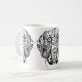 Zwart-witte grote hond koffiemok (Voorkant links)