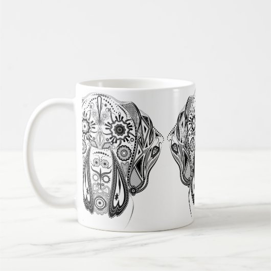 Zwart-witte grote hond koffiemok (Links)