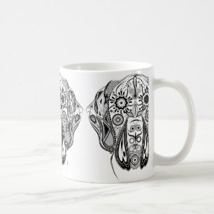 Zwart-witte grote hond koffiemok