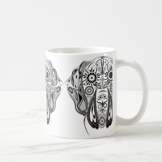 Zwart-witte grote hond koffiemok (Rechts)