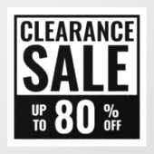 Zwart Witte Grote Opruiming Winkelruit Bekleding Raamsticker (Vel)