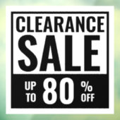 Zwart Witte Grote Opruiming Winkelruit Bekleding Raamsticker (Vel 3)