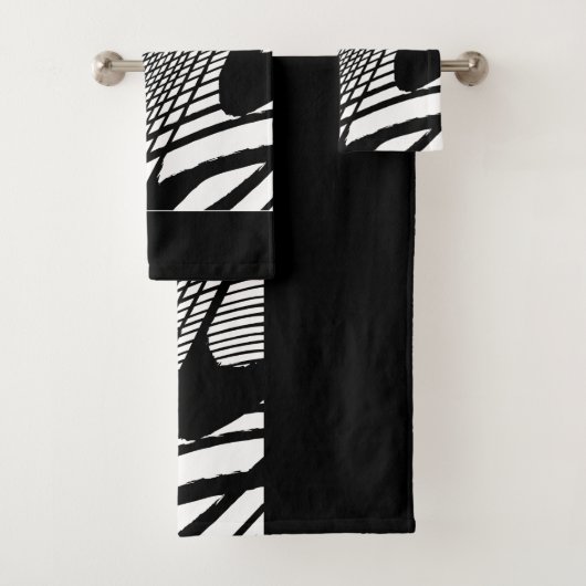 Zwart-witte grunge bad handdoek (Insitu)