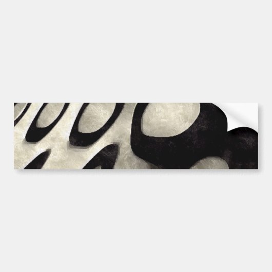 Zwart-witte Grunge-kunst Bumpersticker (Voorkant)