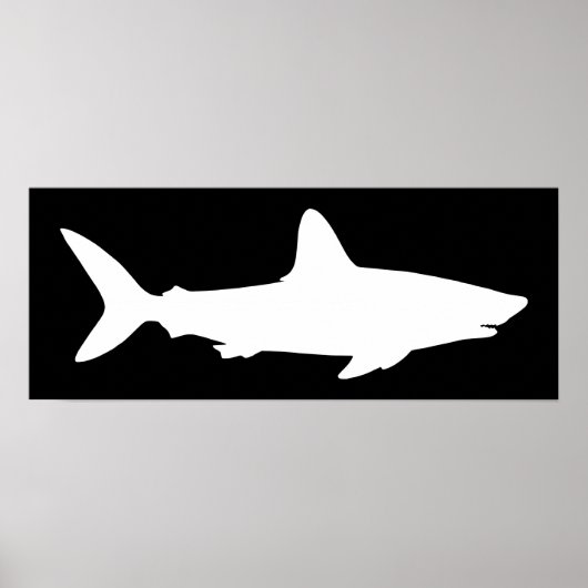 Zwart-witte haai poster (Voorkant)
