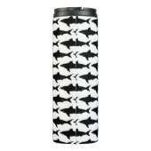 Zwart-witte haai vispatroon Thermische Tumbler Thermosbeker (Achterkant)
