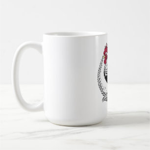Zwart-witte haan koffiemok