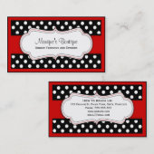 Zwart-witte haarpunten met rode visitekaartjes (Voorkant / Achterkant)