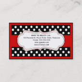 Zwart-witte haarpunten met rode visitekaartjes (Achterkant)