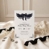 Zwart & Witte Halloween Baby Shower Kaart