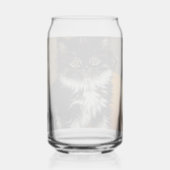  zwart-witte Halloween kat Blikvorm Glas (Achterkant)