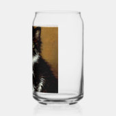  zwart-witte Halloween kat Blikvorm Glas (Links)