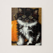  zwart-witte Halloween kat Legpuzzel (Verticaal)
