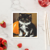 zwart-witte Halloween kat Servet (Insitu)