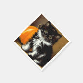 zwart-witte Halloween kat Servet (Hoek)