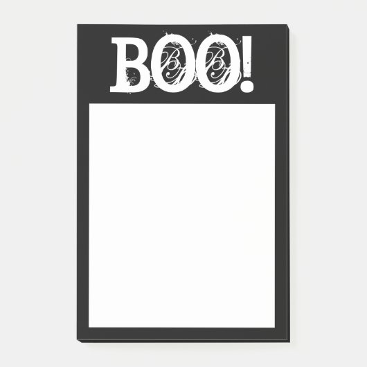 Zwart-witte halloween noten post-it® notes (Voorkant)
