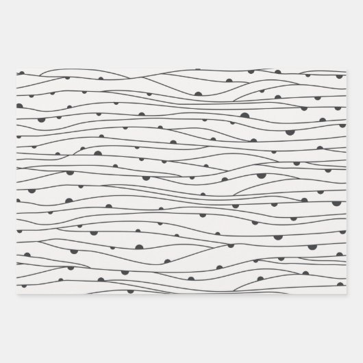 Zwart-witte halloween Spiders Bats Pattern Inpakpapier Vel (Voorkant 3)