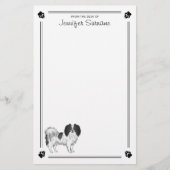 Zwart-witte halve hond met poten en tekst briefpapier (Voorkant)