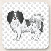 Zwart-witte halve hond op grijze poten bier onderzetter (Voorkant)