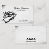  zwart-witte hand en Tattoo Machine Visitekaartje (Voorkant / Achterkant)