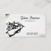  zwart-witte hand en Tattoo Machine Visitekaartje (Voorkant)