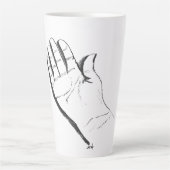zwart-witte hand op koffiemok latte mok (Voorkant)