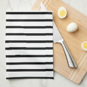 Zwart-witte handdoek met streep (Quarter Fold)