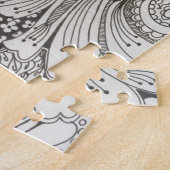 Zwart-witte handfloraal legpuzzel (Zijkant)