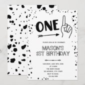 Zwart-witte handgebaar 1 Uitnodiging (Voorkant / Achterkant)
