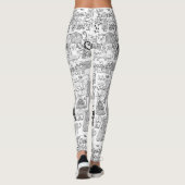 Zwart-witte handgemaakte katten leggings (Achterkant)