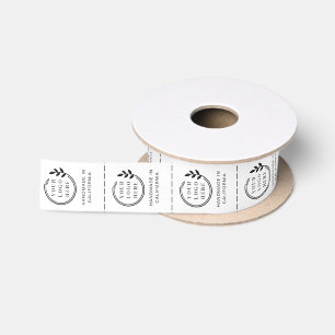 Zwart Witte Handgemaakte Logo Kledinglabels Satijnen Lint