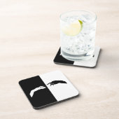 Zwart-witte handjes Modern Line Art Bier Onderzetter (Rechterzijde)