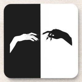 Zwart-witte handjes Modern Line Art Bier Onderzetter