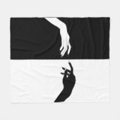 Zwart-witte handjes Modern Line Art Fleece Deken (Voorkant (Horizontaal))