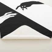 Zwart-witte handjes Modern Line Art Sherpa Deken (3/4)