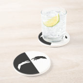 Zwart-witte handjes Modern Line Art Zandsteen Onderzetter (Zijkant)