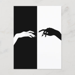 Zwart-witte handlijnkunst briefkaart