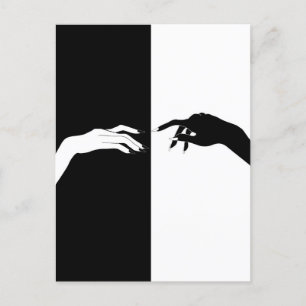 Zwart-witte handlijnkunst briefkaart