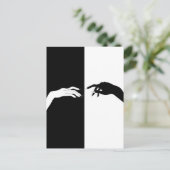 Zwart-witte handlijnkunst briefkaart (Staand voorkant)