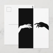 Zwart-witte handlijnkunst briefkaart (Voorkant / Achterkant)