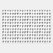 Zwart-witte handtekeningen Modern Hearts Love Inpakpapier Vel (Voorkant)